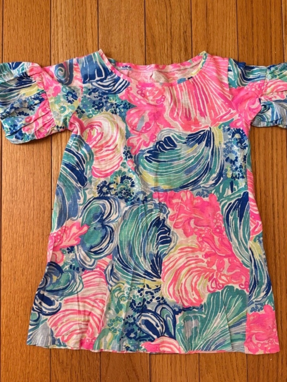 Lilly Pulitzer Girl’s Puff Sleeve Top, Size Snall